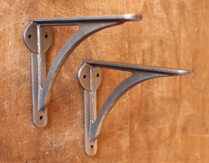 2 X Antique Cast Iron Shelf Brackets Rustic Victorian Etsy UK
