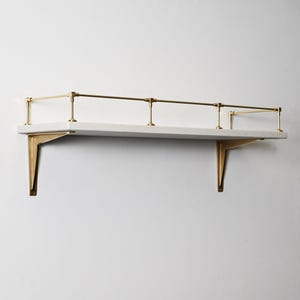 Polished Brass Gallery Rail | Kitchen Tipping Shelf Fiddle image 2