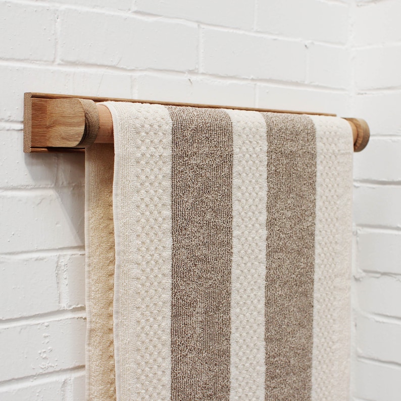 Oak roller towel rail Kitchen Bathroom Aga Towel Rail Old Traditional English Country Cottage Style Towel Rail image 3