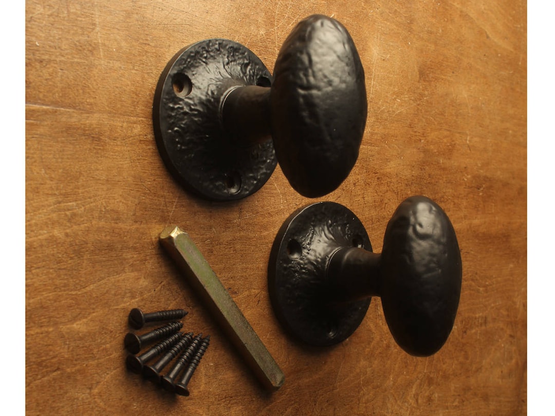 Frelan Jedo Oval Mortice Door Knobs Black Antique