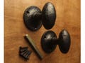 Black Iron Door Knob Handles Antique Cottage Rustic Farmyard Style - Old Kirkpatrick Quality Heavy Twist Door Mortice Knobs Pair of