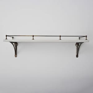 Victorian Aged Brass Gallery Rail | Kitchen Fiddle Tipping Shelf Rail Solid Brass UK