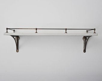 Victorian Aged Brass Gallery Rail | Kitchen Fiddle Tipping Shelf Rail Solid Brass UK