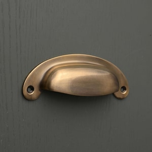 Light Aged Brass Cabinet Handles & Knobs | Solid Kitchen Cupboard Pulls ...