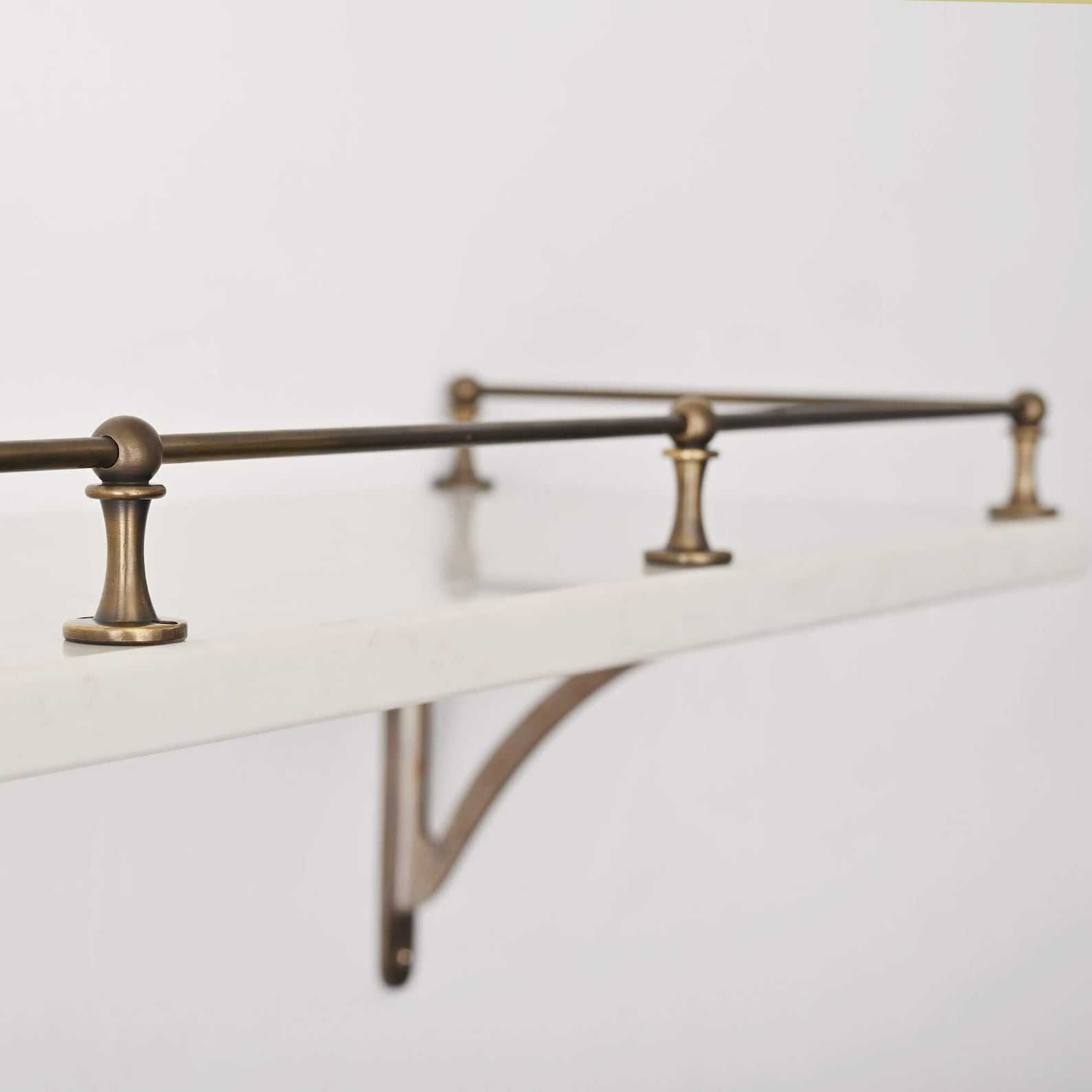 Fiddle Rails Uk Aged Brass Gallery Rail | Kitchen Fiddle Tipping Shelf Rail Solid Brass ...