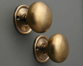 Para gałek do drzwi w stylu rustykalnym | Antyczne, tradycyjne klamki w stylu wiktoriańskim z zamkiem wpuszczanym/wpuszczanym