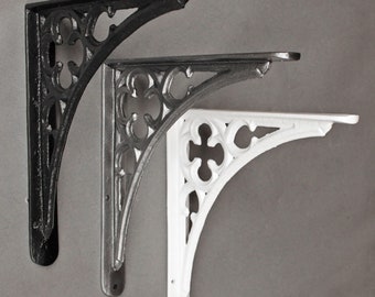 Gothic Cast Iron Shelf Bracket - Victorian Heavy Duty Support