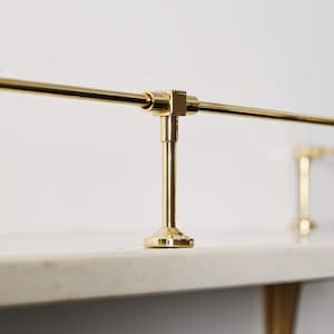 Polished Brass Gallery Rail | Kitchen Tipping Shelf Fiddle Through Post