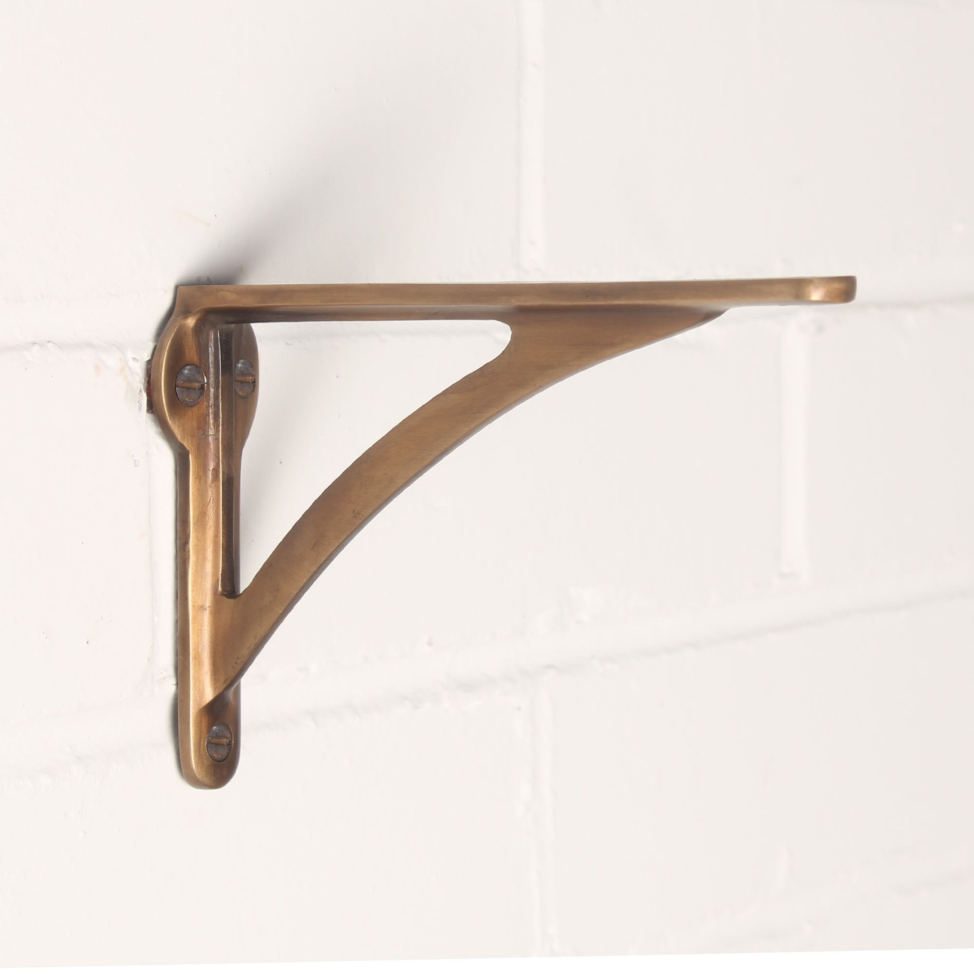 Aged Brass Shelf Brackets Heavy Solid Cast Brass Toilet Etsy UK