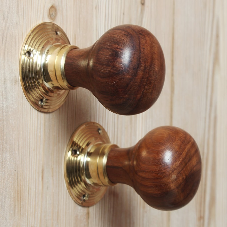 Set of Victorian Beehive/classic Rosewood/black Door Knob Etsy UK