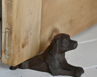 Lying Dog Tail Door Stop Wedge Ornament Opener Heavy Traditional Handcrafted Antique Old Style