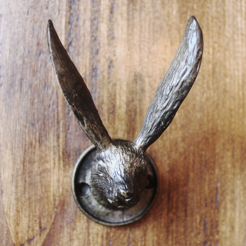 Golden Hare Hooks Gold Old Brass Rabbit Animal Wild Wall Etsy