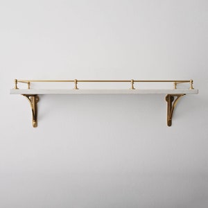 Victorian Brushed Satin Brass Lacquered Gallery Rail | Kitchen Fiddle Tipping Shelf Rail Solid Brass UK