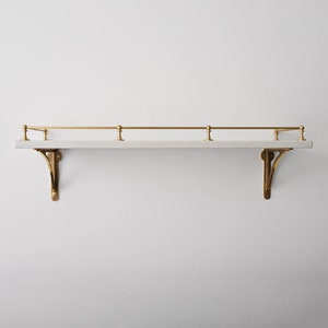 Victorian Brushed Satin Brass Gallery Rail | Kitchen Fiddle Rail Solid Brass UK