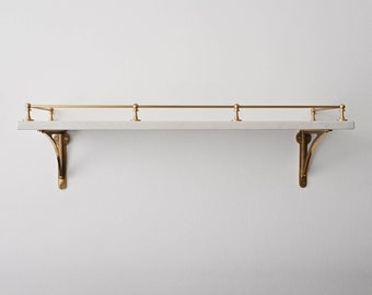 Victorian Brushed Satin Brass Gallery Rail | Kitchen Fiddle Rail Solid Brass UK