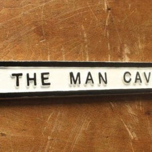 Vintage Man Cave Sign Antique Cast Metal Style Shed Garage Dad Father's Day Gift Sign Plaque Solid UK Made Mens Him Black,White,Polished image 4