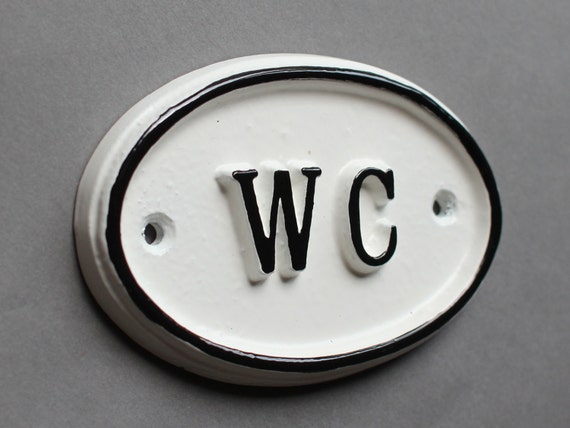 French Wc Shabby Chic Toilet Door Sign Vintage Antique Etsy