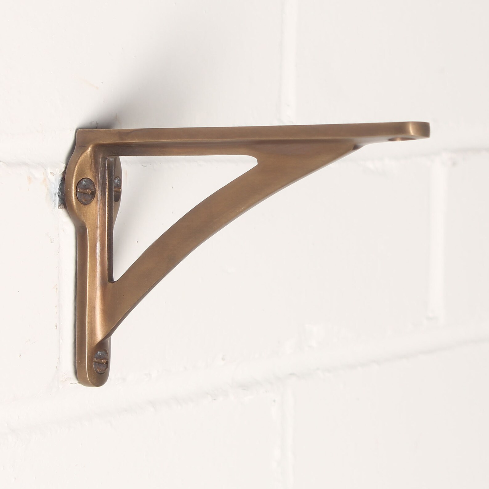 Aged Brass Shelf Brackets Heavy Solid Cast Brass Toilet Etsy UK