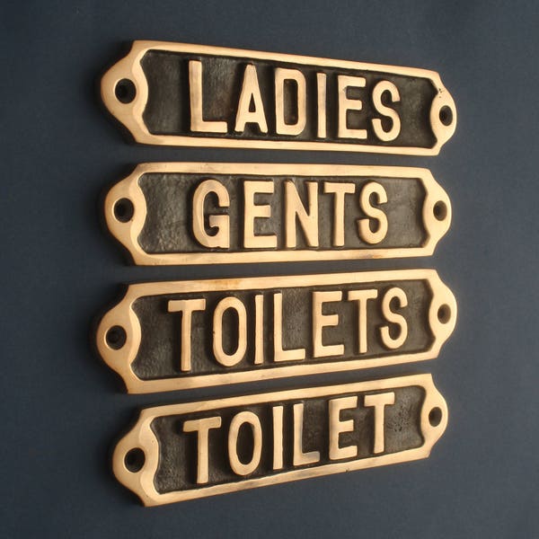 Antique Style Bronze Door Signs - Toilet, Toilets, Ladies, Gents, Disabled, WC, The Man Cave, Mind Your Head Step - Cafe, Pub, Restaurant