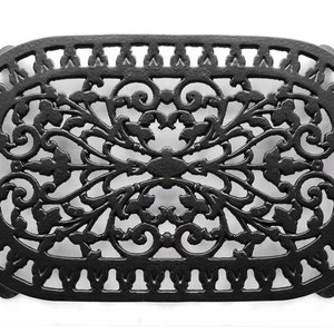 Large Double Cast Iron Trivet Pan Pot Stand Holder Solid Made Decorative Black, by Victor Cookware & Robert Welch - VCW315