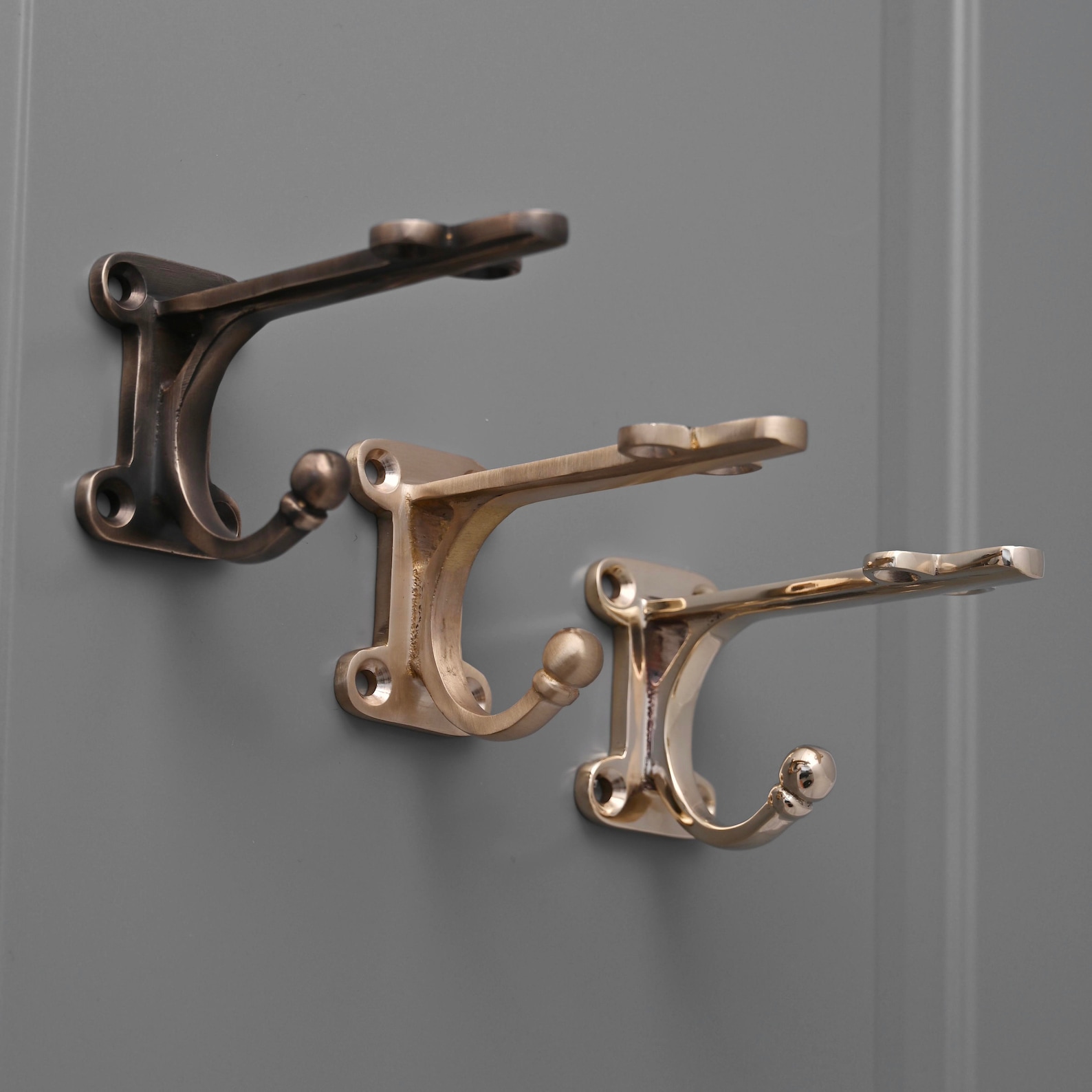 4 Solid Brass Shelf Bracket With Hook Shelf Support Etsy UK