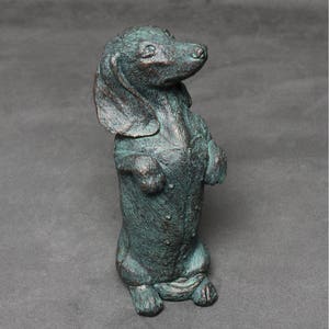 Bronze Dachshund Ornament Dachshund Gift Sausage Dog Doxie Dachs Statue, Wiener Dog Antique Bronze Style Collectable