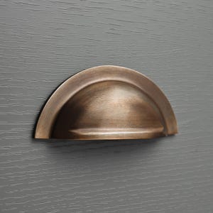 Cast Aged Brass Kitchen Cabinet Handles Hardware | Shropshire Shaker ...