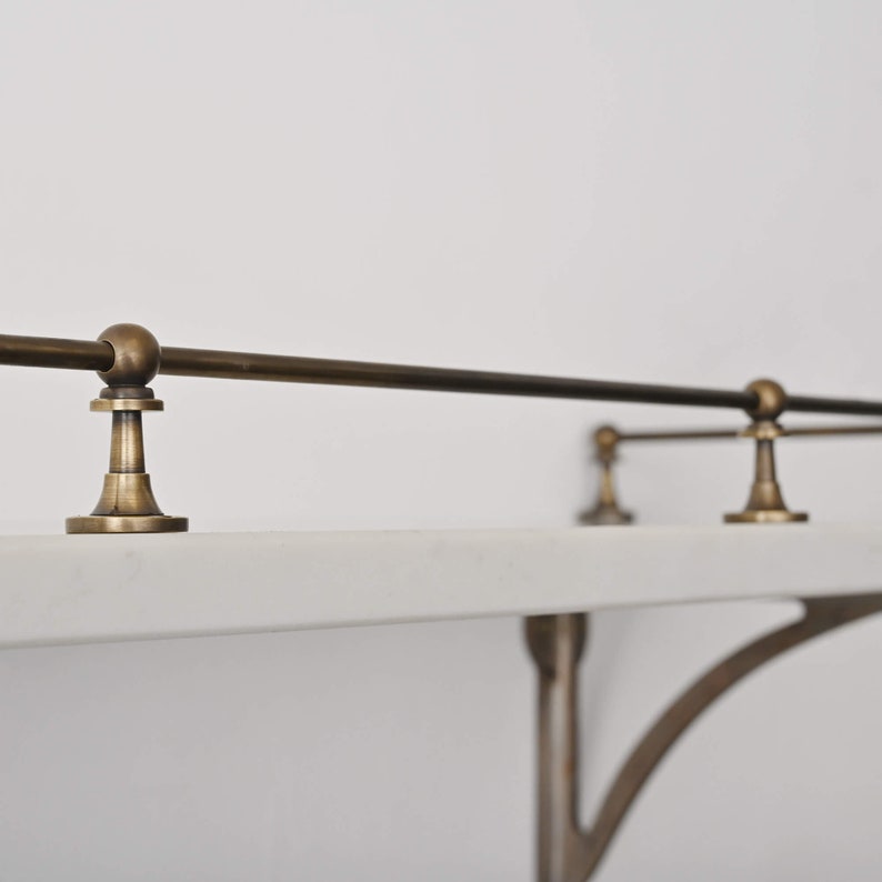 Cook Top Fiddle Rails Victorian Aged Brass Gallery Rail | Kitchen Fiddle Tipping Shelf Rail ...