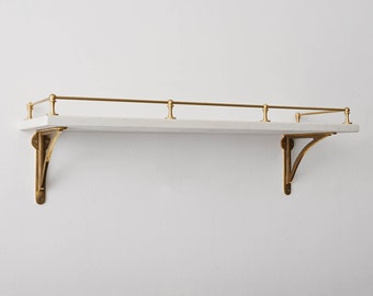 Brushed Satin Brass Gallery Rail | Kitchen Fiddle Rail Solid Brass UK