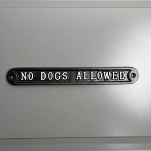 犬立ち入り禁止警告犬標識 - 犬立ち入り禁止、犬ペット警告ゲート標識 鋳物製ガーデン標識 古いアンティークスタイル - WARN-13-bl