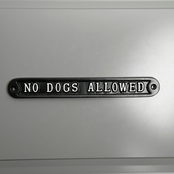 No Dogs Allowed Warning Dog Sign - No Dogs Allowed, Dog Pet Warning Gate Sign Cast Metal Garden Sign Old Antique Style - WARN-13-bl