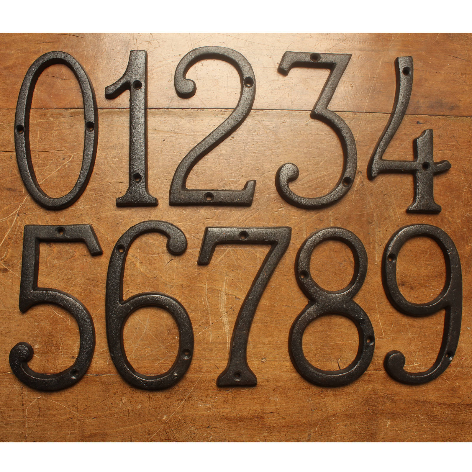 Urbalabs Metal Letters 4 Inch Wrought Iron Cast Iron Metal Number Address  Numbers and Metal Letters for Outdoors/Indoors, Matching Screws Included