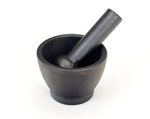 Cast Iron Pestle Mortar Herb and Spices Small Solid Made Traditional Style Black by Victor Cookware - CW860