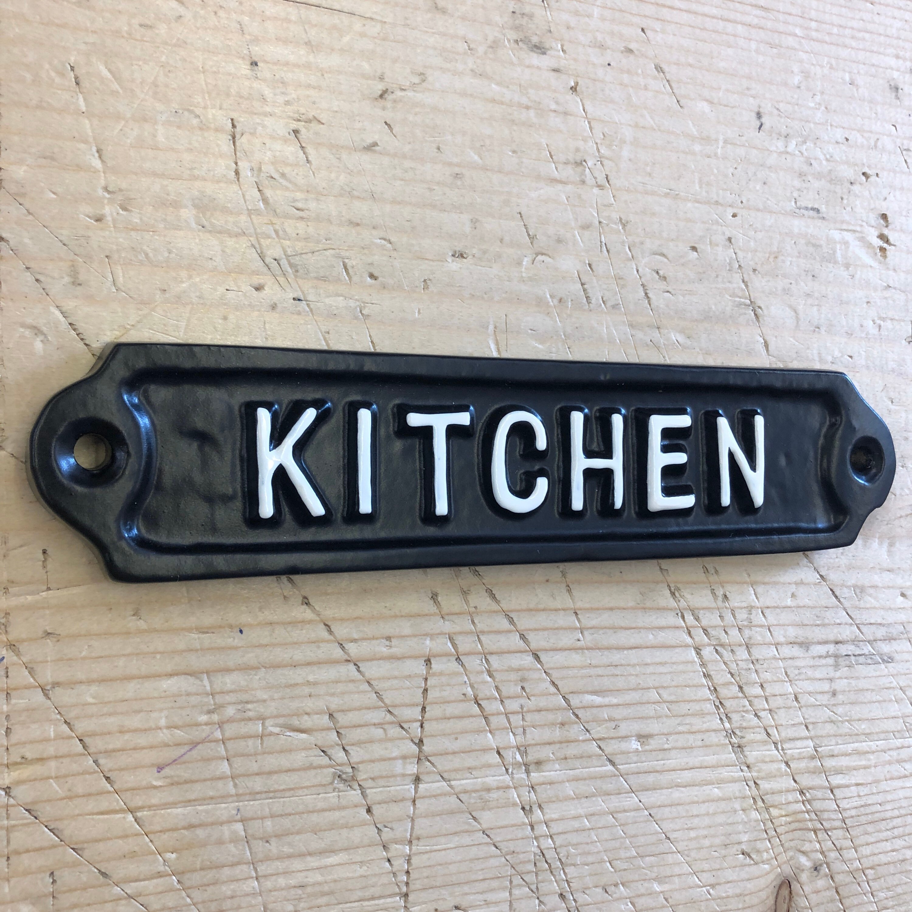 Kitchen / Office Sign White & Black Room Door Signs Shabby Chic