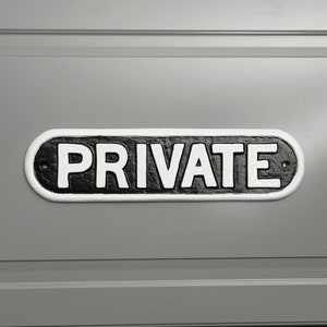 Railway Private Door Sign - Old Antique Style Wall Plaque Solid Cast Metal British UK Made Black ~ INFR-06-bl