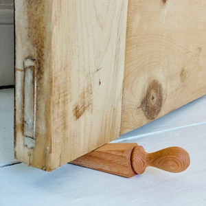 Solid Oak Wooden Door Wedge Door Stop Doorstop - Handmade UK Quality