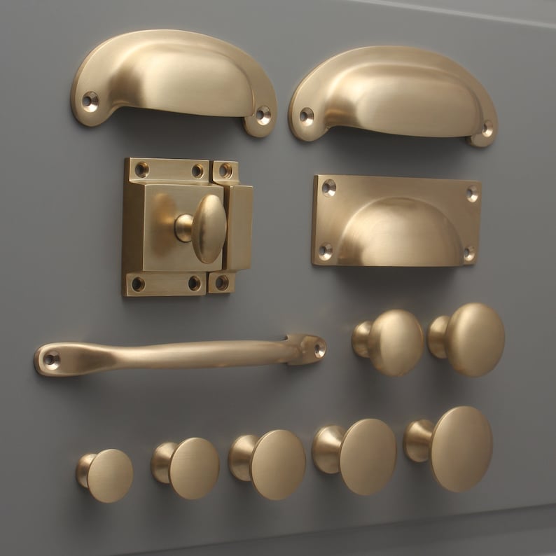 Kitchen Cupboard Handles Balmoral Matt Black /Brushed Brass/Brushed - View #7