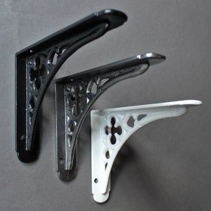 Pair of Small Cast Iron Gothic Antique Style Brackets, Heavy Duty Brackets, Set of 2, Bathroom Fixture, Brackets, 4 x 5 Inches