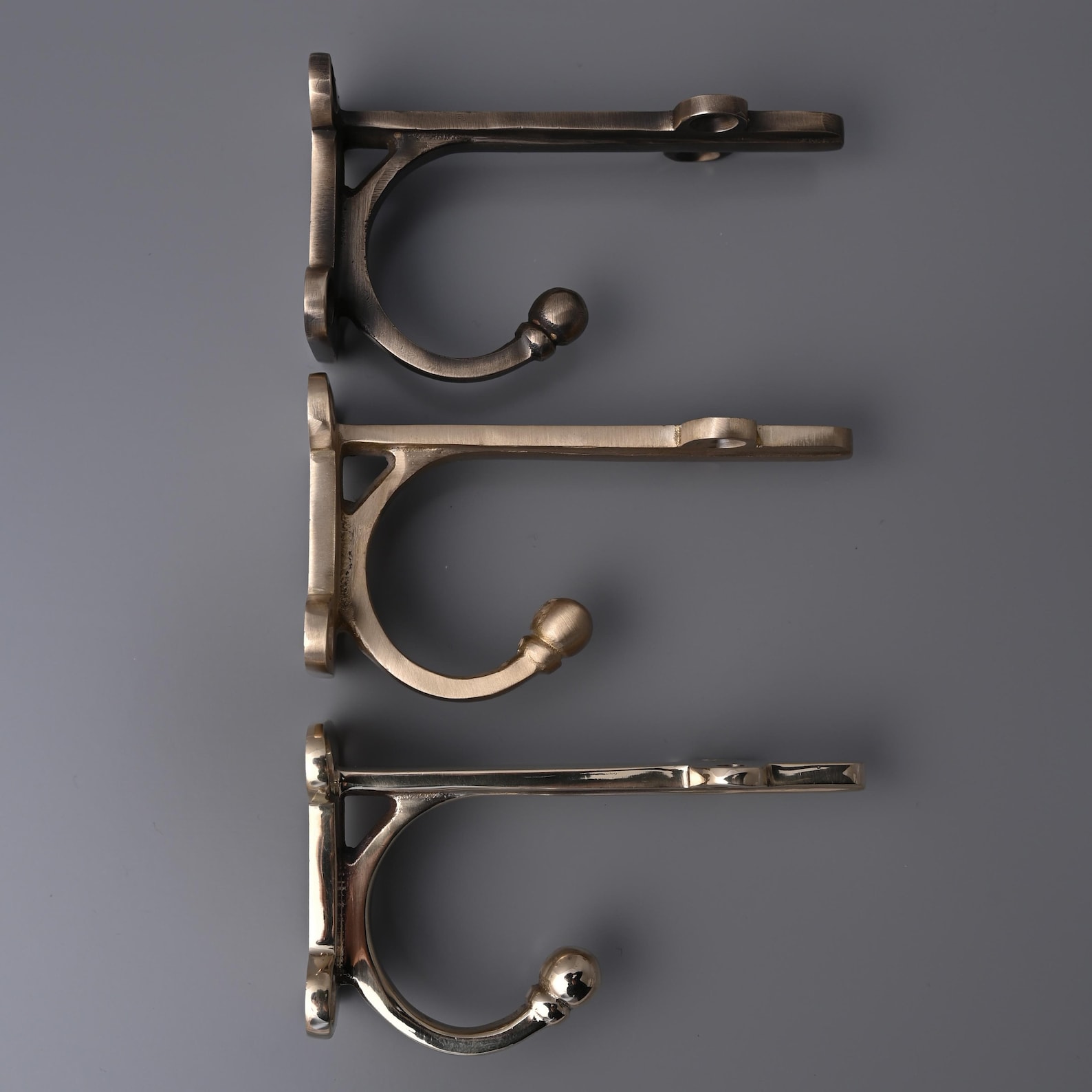 4 Solid Brass Shelf Bracket With Hook Shelf Support Etsy UK