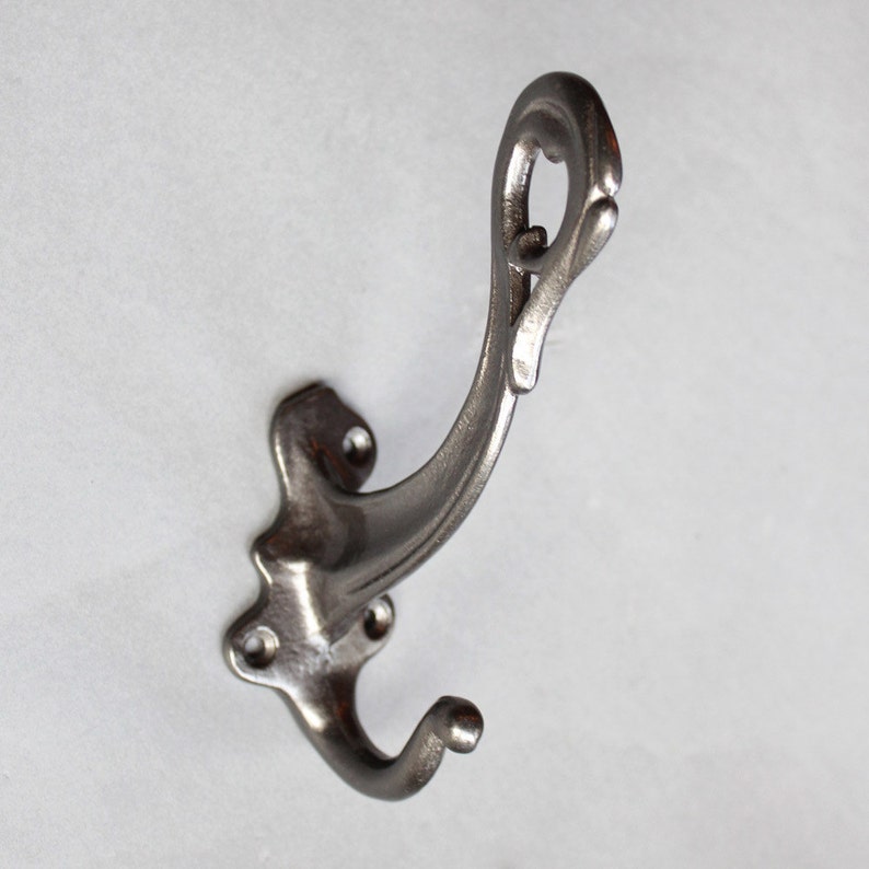 x5 CH06 5 x VICTORIAN CAST IRON SINGLE COAT HOOKS ANTIQUE VINTAGE DOOR WALL