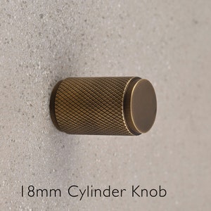 Solid Brass Knurled Pull Handles & Knobs Kitchen Cabinet Cupboard Handles Modern Polished Aged Satin Brass Finishes Heavy Quality image 7