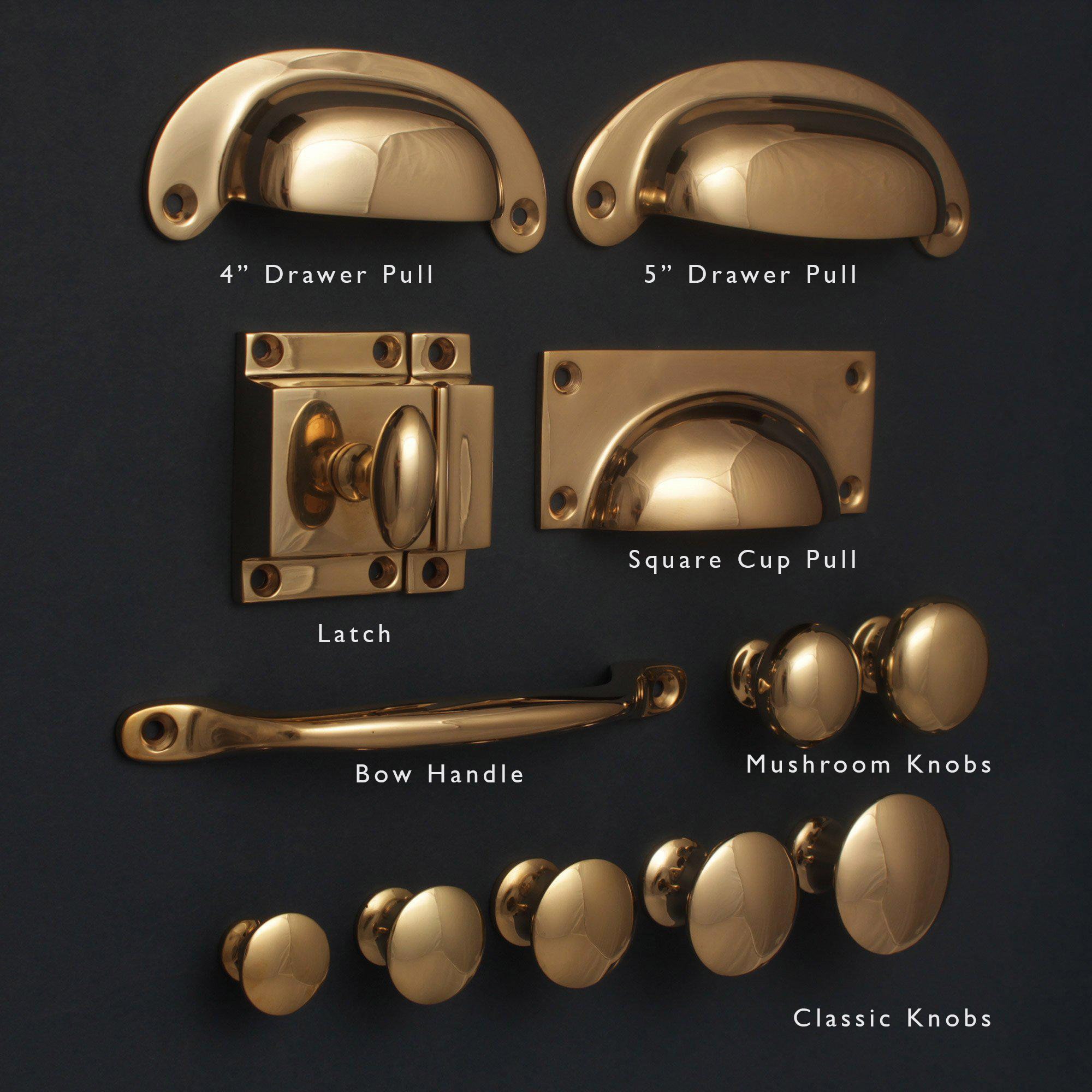 Polished Bronze Cabinet Handles & Knobs Solid Cast Handles Rose Gold Style  Kitchen Cupboard Drawer Shaker Minimal Cup Pulls QUALITY -  Portugal