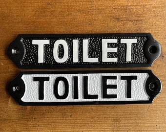 Vintage Toilet Door Sign Cast Metal -  Bathroom WC Washroom Industrial Victorian GWR Railway Cast Iron Sign Indoor Outdoor Black & White