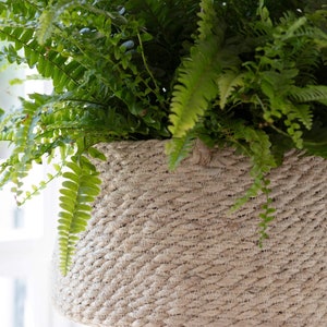 Hanging plant pots Jute indoor plants rope hanging bathroom bedroom kitchen ceiling herb natural planters image 2