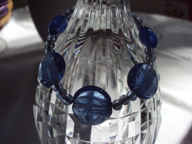 Blue Foil Crystal Medical Alert Replacement Bracelet