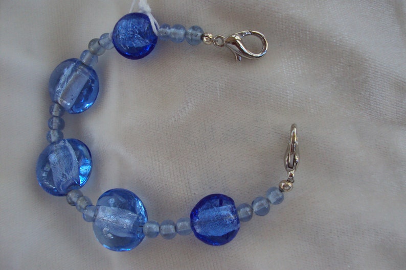 Blue Foil Crystal Medical Alert Replacement Bracelet