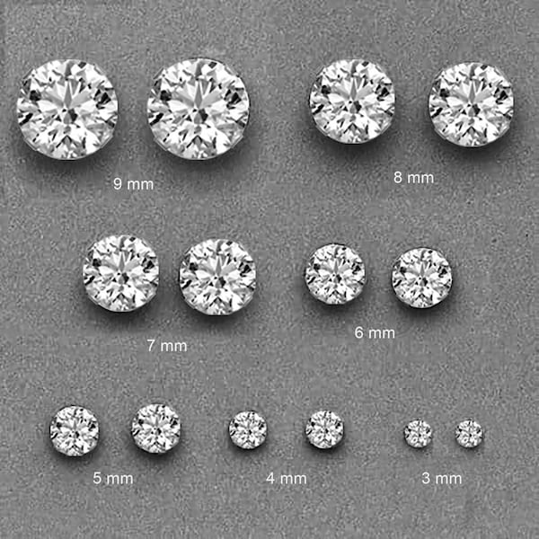 Sterling Silver Round Cubic Zirconia Stud Earrings / 925 Silver Round CZ Stud Earrings / Sterling Round Cut CZ Studs