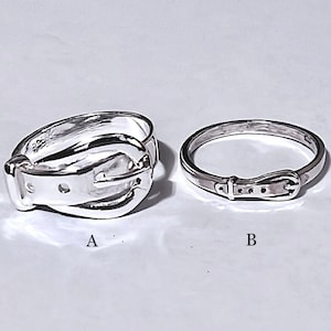 925 massiv Sterling BUCKLE Ring/Silber GÜRTEL Ring/Fun wear Ring/Bandring/Symbol Ring/Hochglanz poliert/oxidiert