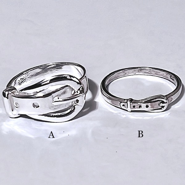 925 Massiver Sterling Schnalle Ring/Silber GÜRTEL Ring/Fun wear Ring/Band Ring/Symbol Ring/Hochpoliert/Oxidiert