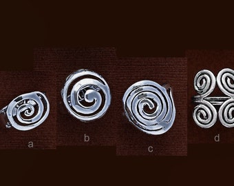 925 Solid Silver SWIRL Ring/Swirl Silver Ring/Small SPIRAL Silver Ring/ 925 Sterling Silver Ring/ Oxidized